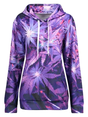 3D Leaves Kangaroo Pocket Hoodie