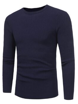 Stretchy Stripe Jacquard Pullover Sweater