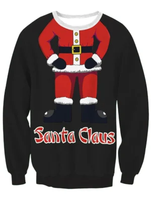Santa Claus Body 3D Print Pullover Sweatshirt
