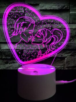 Valentine's Day Gift Kiss Color Changing 3D Vision Night Light