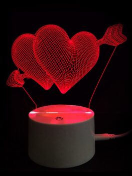 Valentine's Day Gift Arrow through Double Hearts Touch Switch 3D
