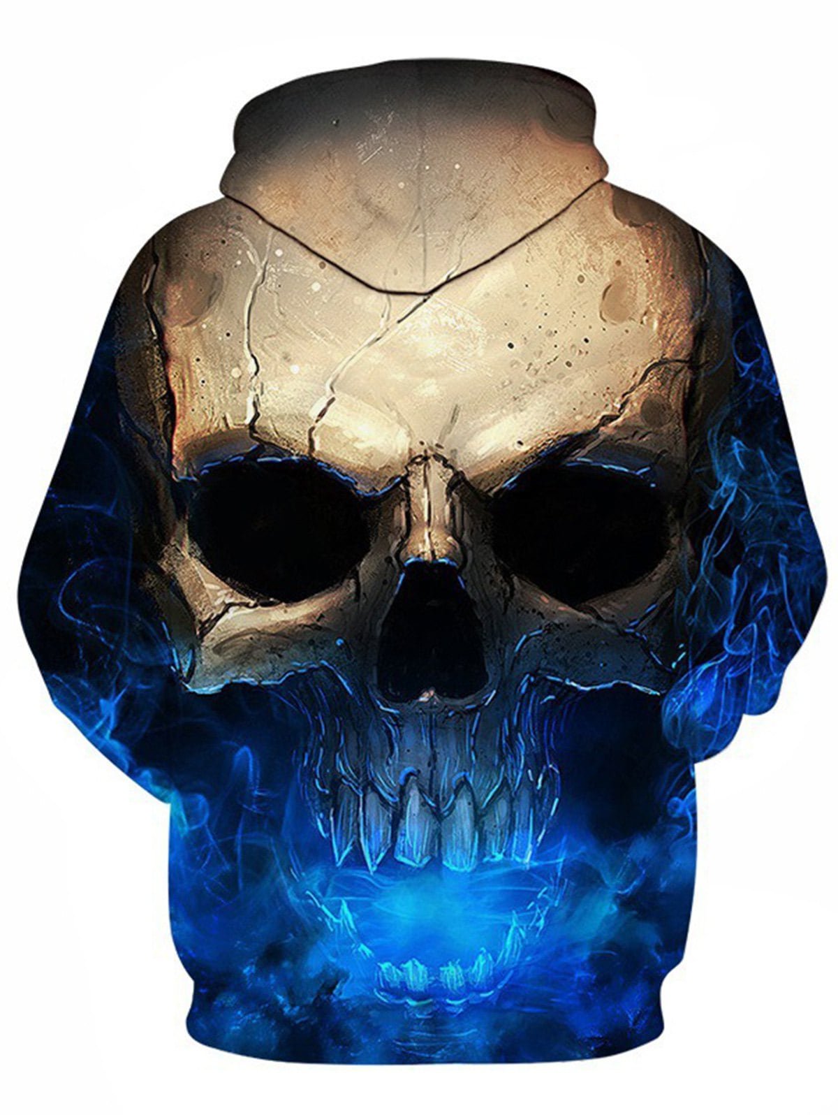Hooded 3D Skull Print Trippy Hoodie