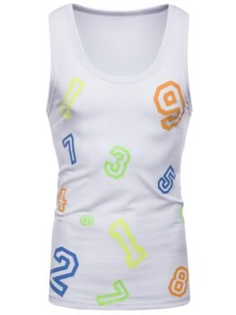 Figure Print Casual Tank Top