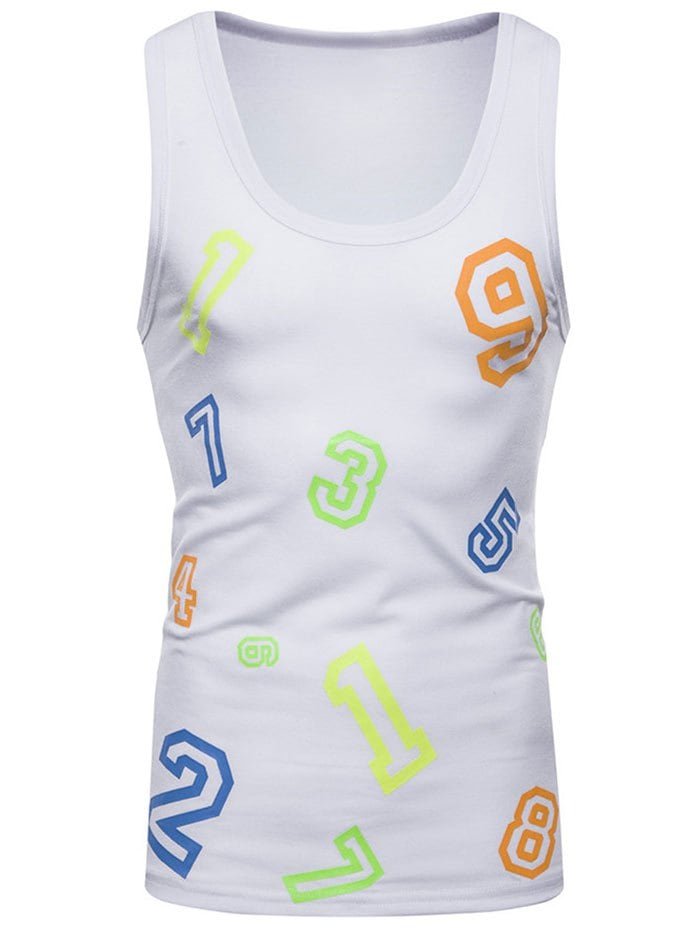Figure Print Casual Tank Top