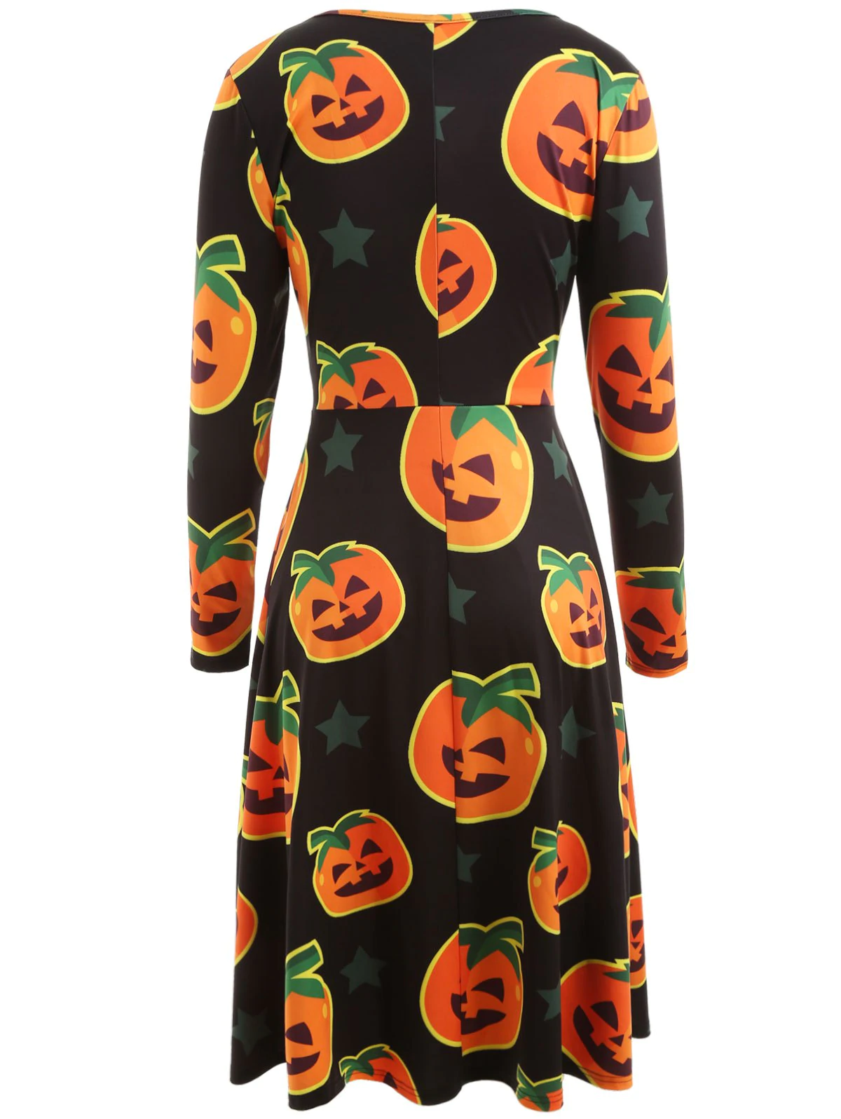 Halloween Pumpkin Print Midi Dress