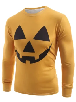 Geometrical Emoticon Print Crew Neck Tee Shirt