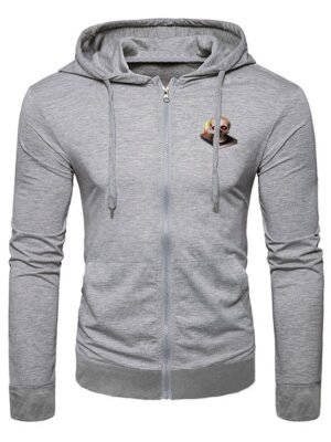 Halloween Candle Skull Pattern Pockets Hoodie
