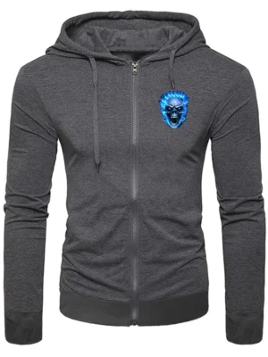 Halloween Skull Pattern Pockets Hoodie