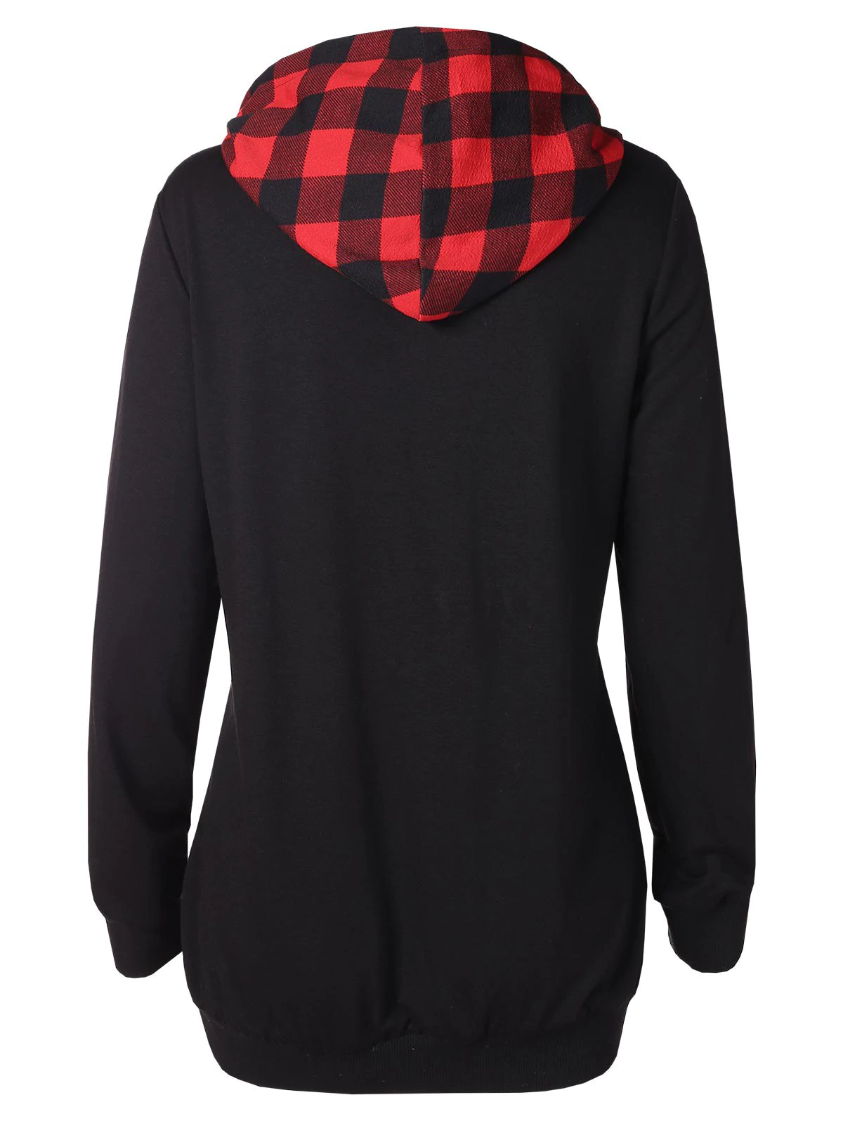 Halloween Plaid Skull Tunic Hoodie