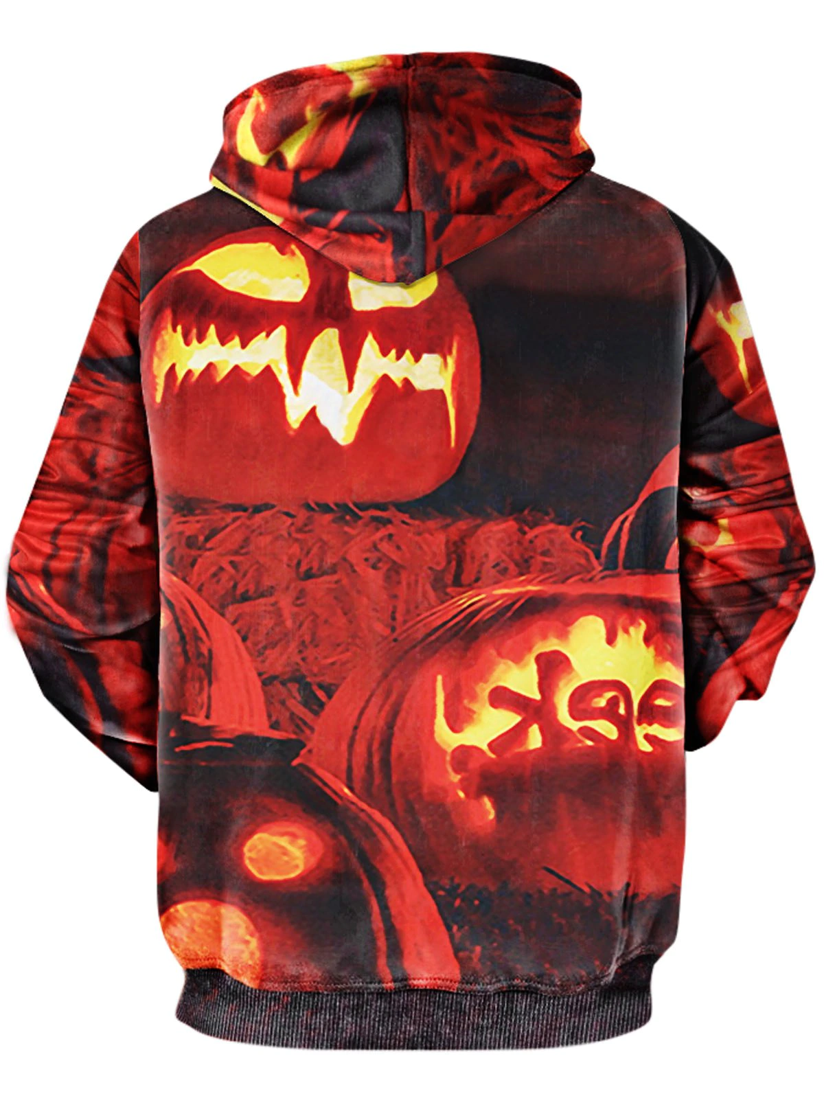 Pumpkin Print Halloween Pullover Hoodie