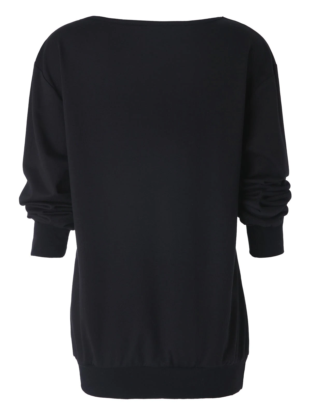 Halloween Ghost Print Skew Neck Sweatshirt