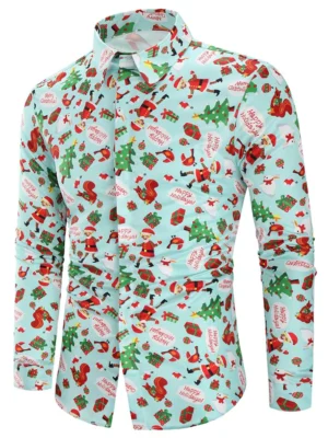 Christmas Animal Gifts Printed Long Sleeves Shirt