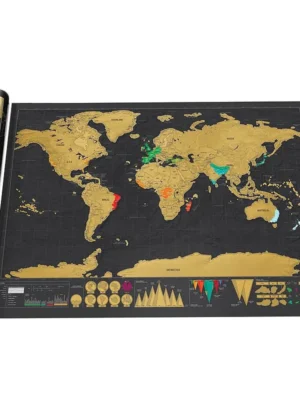 Large World Black Luxury Edition Scratch Map Paper Travel Footpr