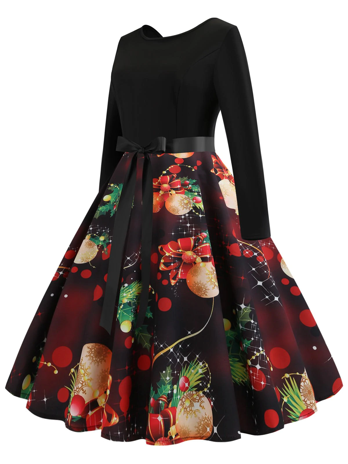 Vintage Printed Flare Dress