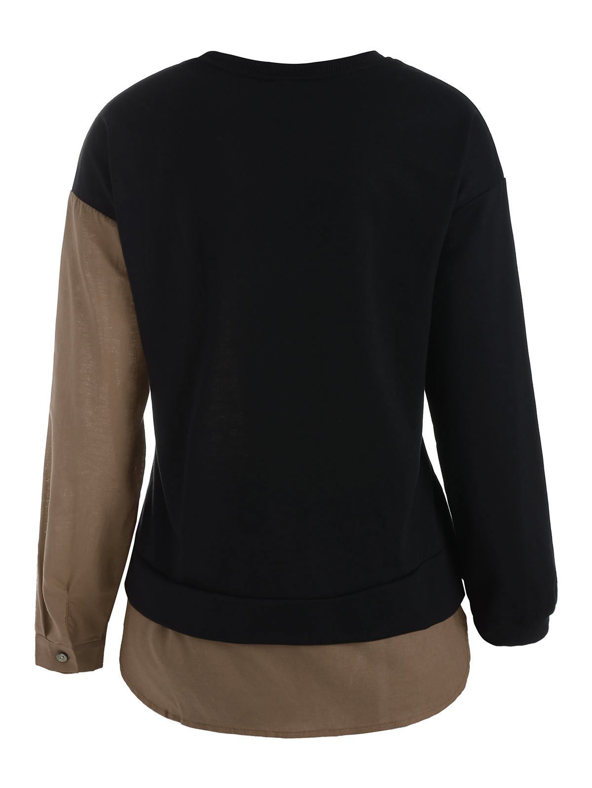 Drop Shoulder Asymmetric Contrast Sweatshirt