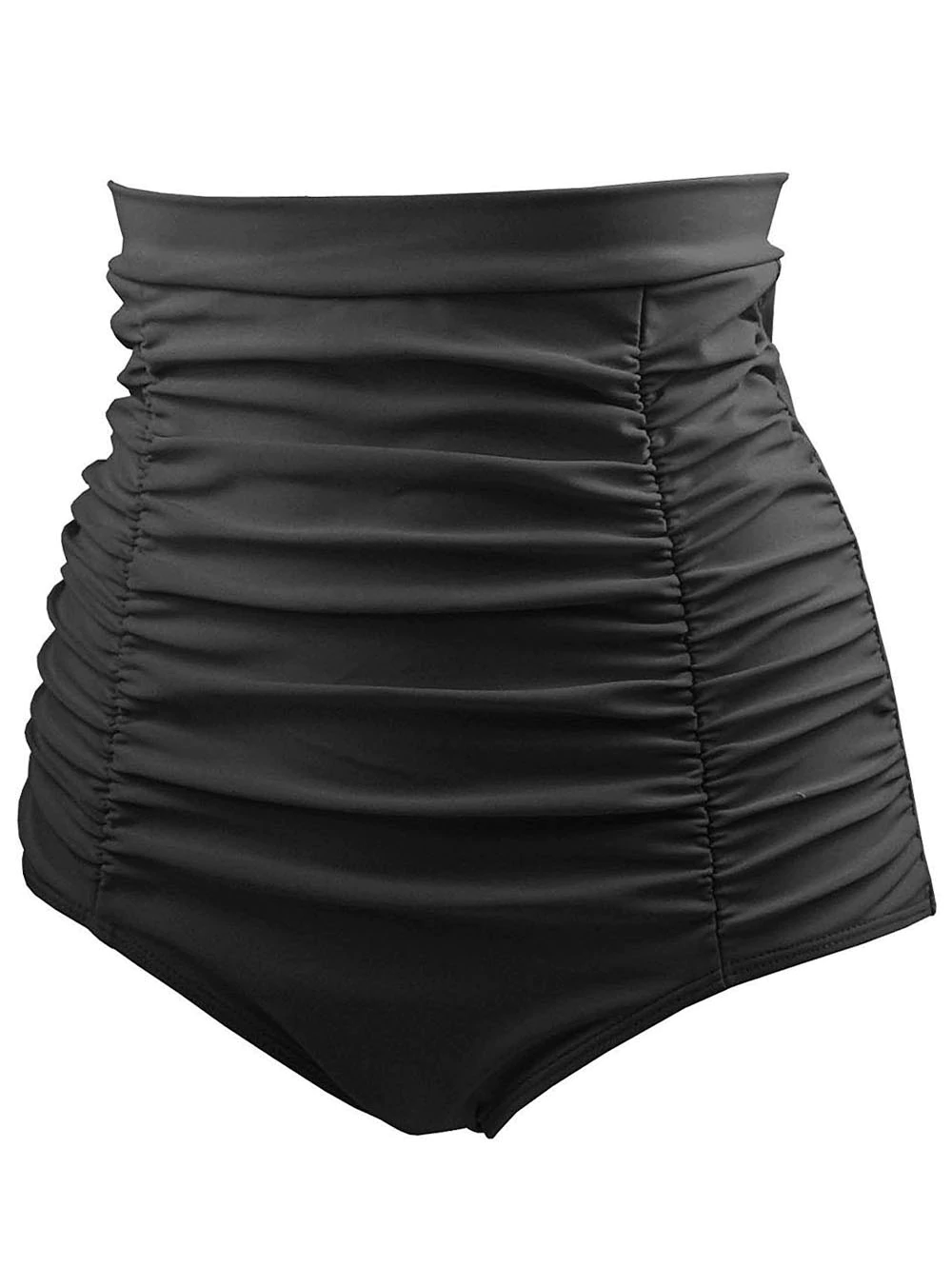 Plus Size High Waist Ruched Swim Briefs