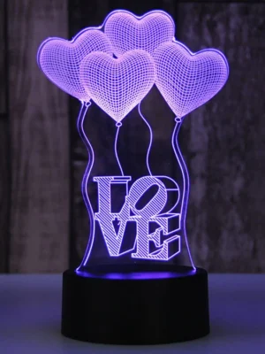 LED Colorful USB Power Supply Small Table Lamp Creative 3D Gift
