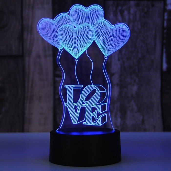 LED Colorful USB Power Supply Small Table Lamp Creative 3D Gift