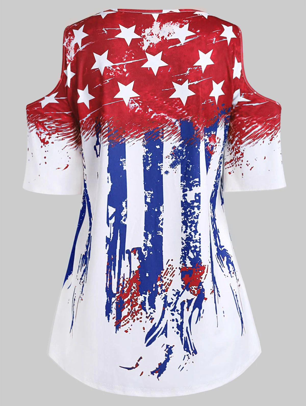 Plus Size American Flag Flare Sleeve T Shirt