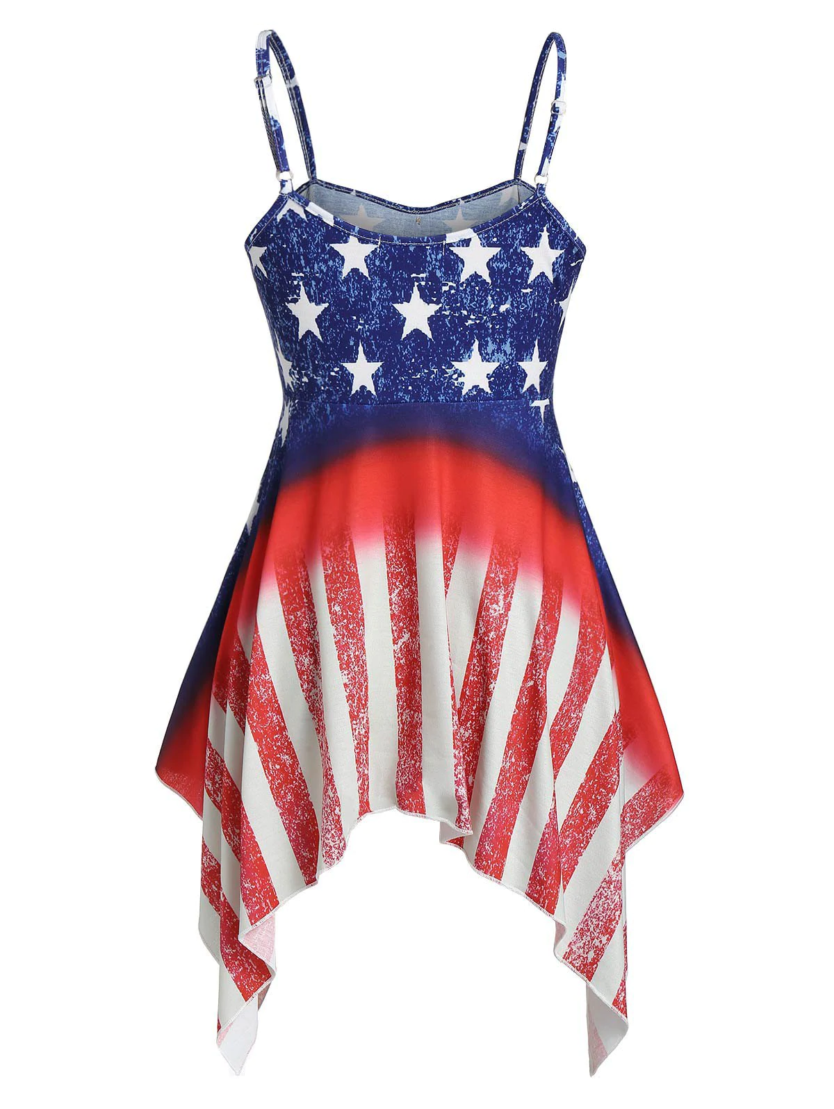 Plus Size Handkerchief American Flag Slip Top