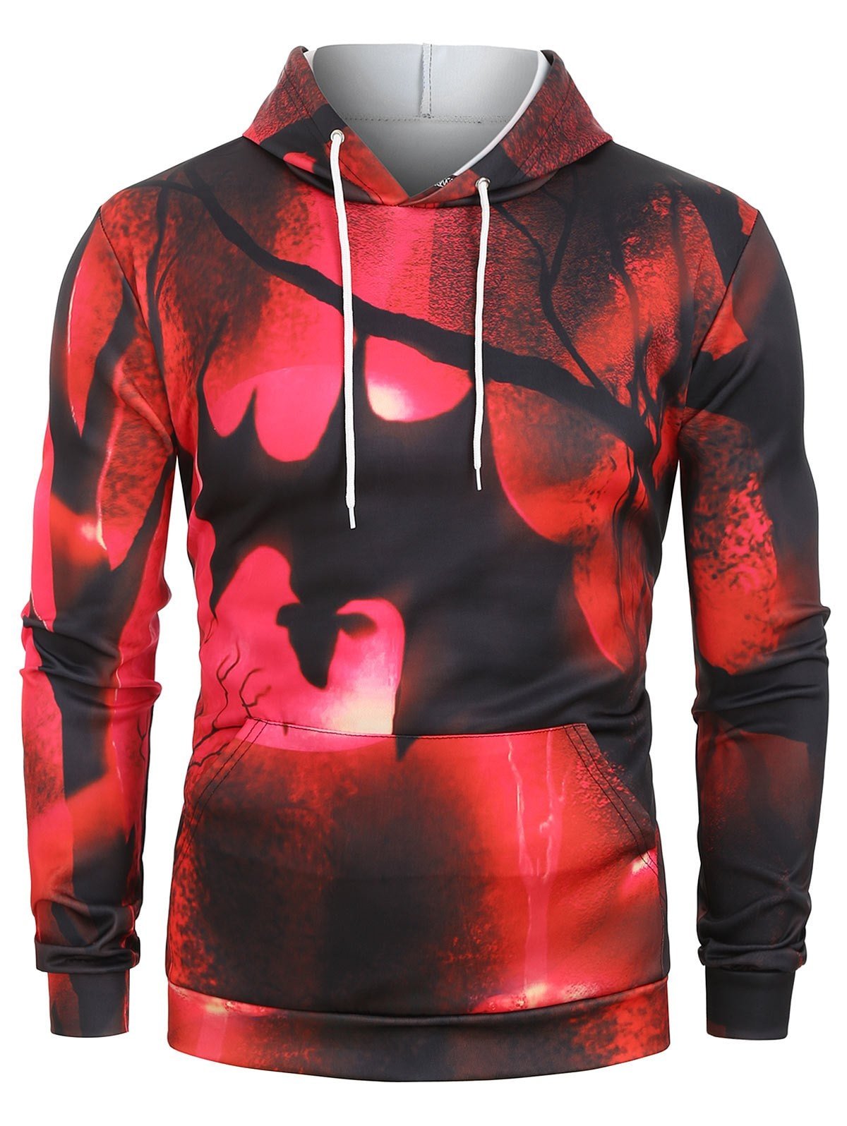 Halloween Bat Graphic Kangaroo Pocket Hoodie