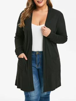 Plus Size Open Front Cardigan