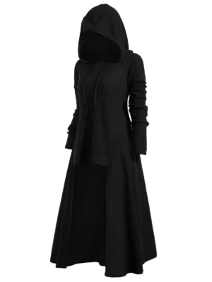 Hooded High Low Drop Shoulder Longline Sweater