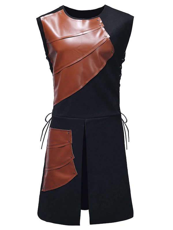 Punk Patchworks Decoration Lace-up Waistcoat