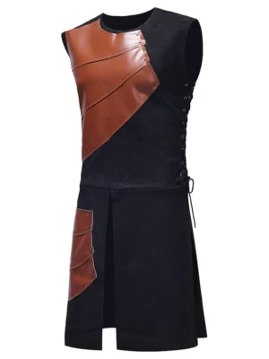 Punk Patchworks Decoration Lace-up Waistcoat
