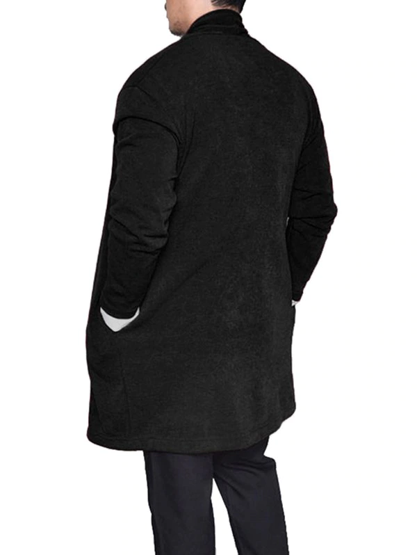 Plain One Button Knit Longline Cardigan