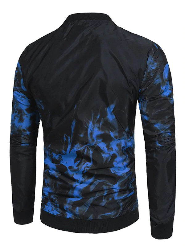 Flame Print Casual Long Sleeves Jacket