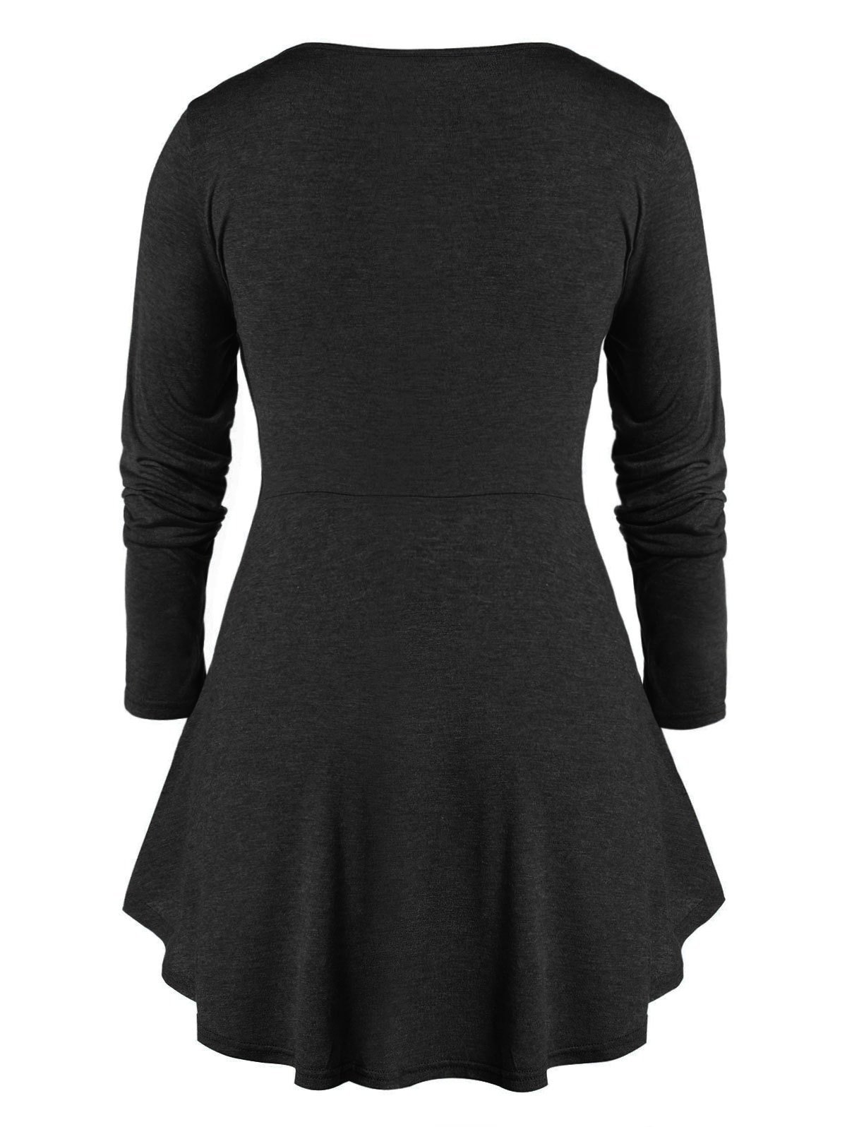 Plus Size Space Dye Tunic Flare T Shirt