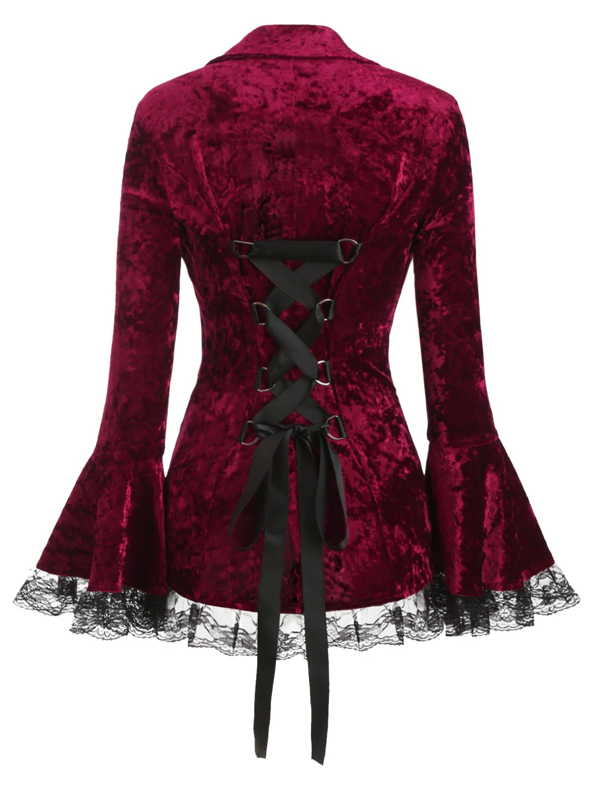 Corduroy Lace Up Long Sleeve Coat