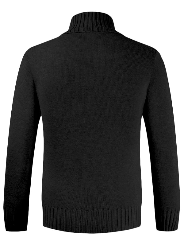 Casual Style Solid Color Turtleneck Sweater