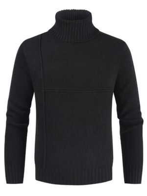 Solid Color Casual Turtleneck Sweater