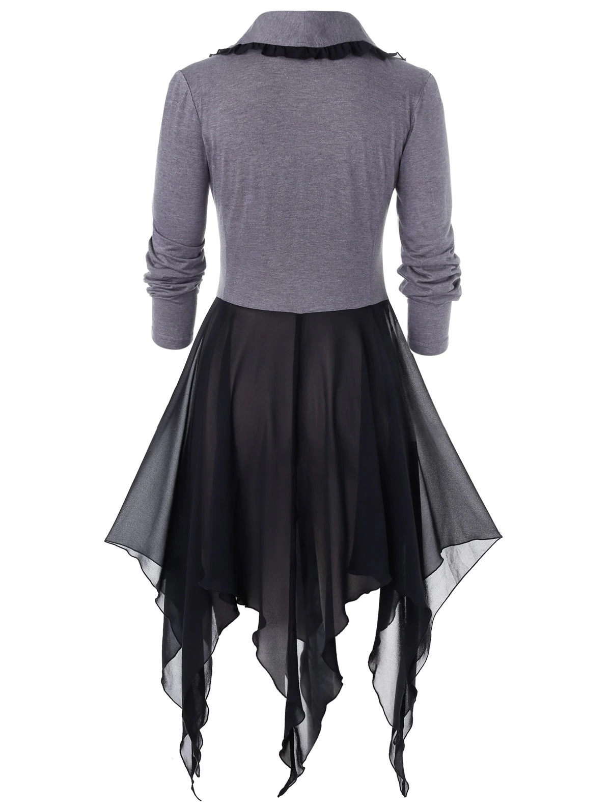 Plus Size Handkerchief Chiffon Insert Halloween Coat