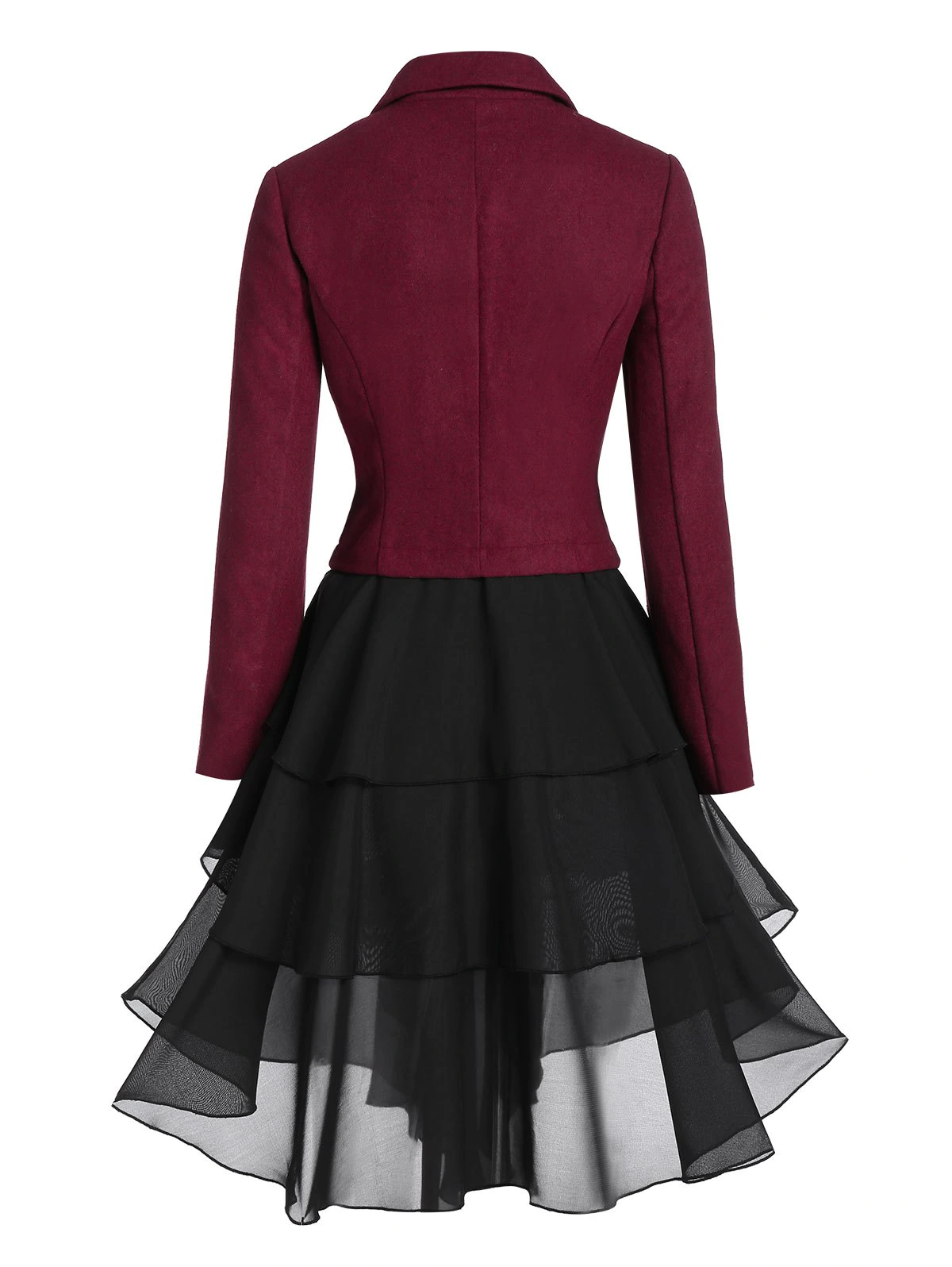 Asymmetric Lapel Contrast Coat