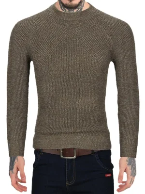 Brief Style Round Neck Sweater