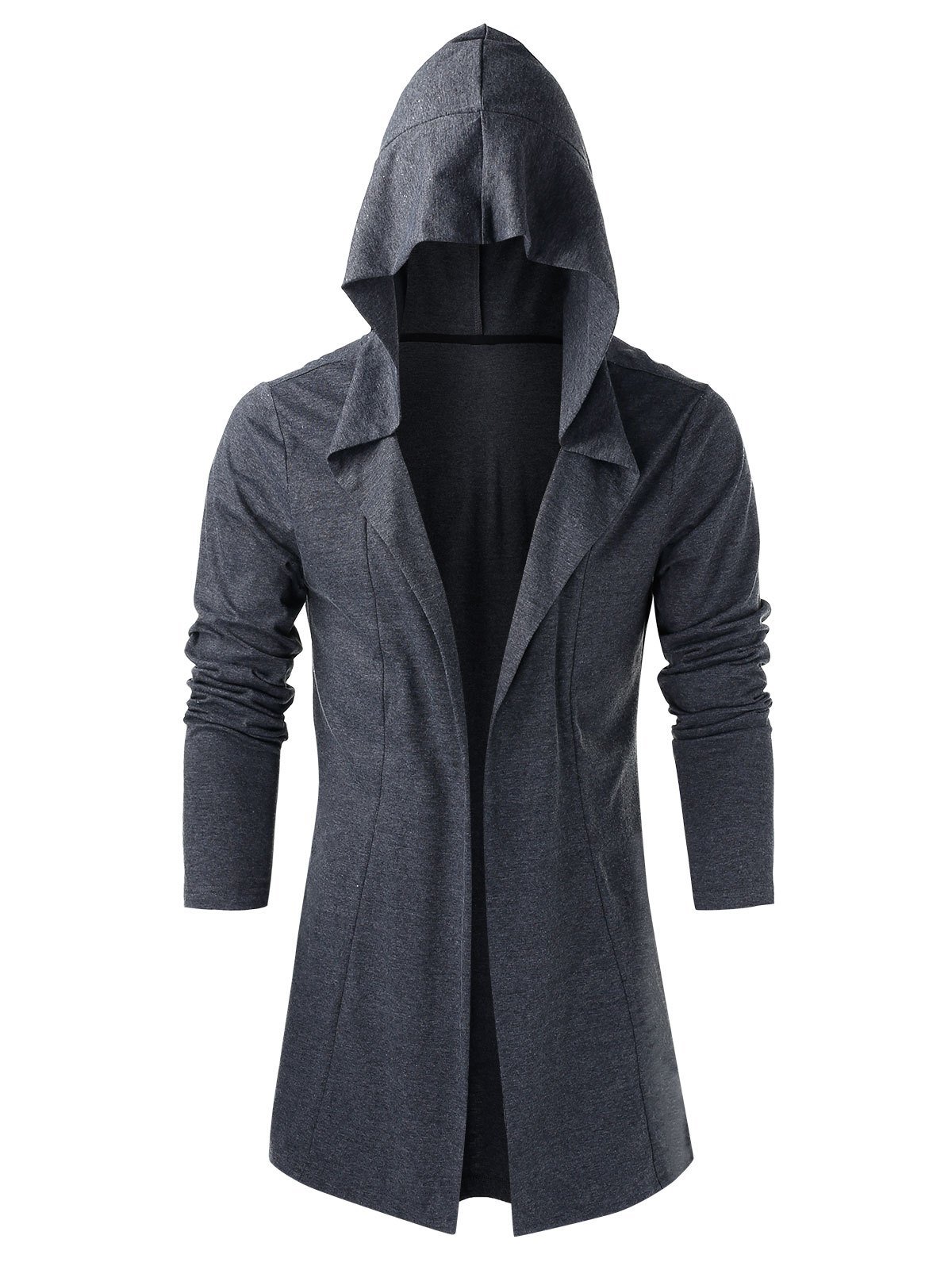 Hooded Open Front Heathered Cardigan