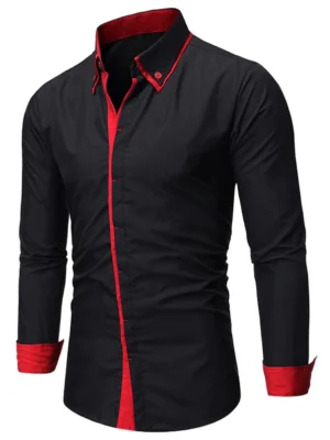 Contrast Trim Casual Button Up Shirt