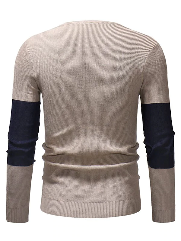 Color Blocking Spliced Pullover Sweater