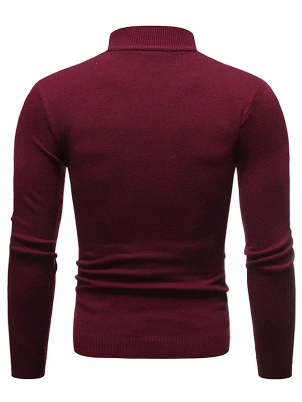 Solid Color Mock Neck Pullover Sweater
