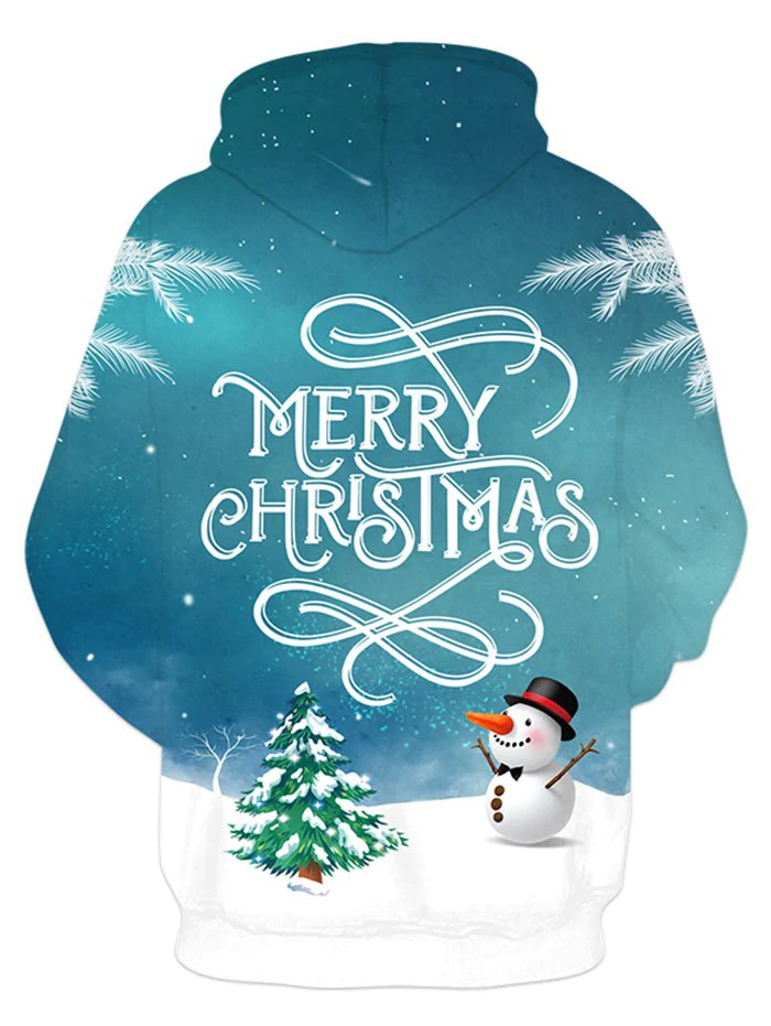Snowman Letter Print Hoodie