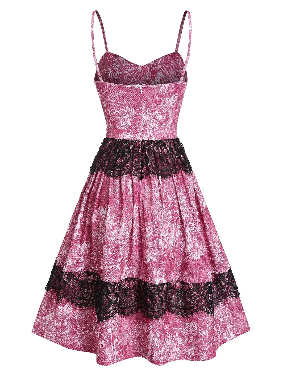 Sweetheart Neck Lace Fit And Flare Lace Strap Dress