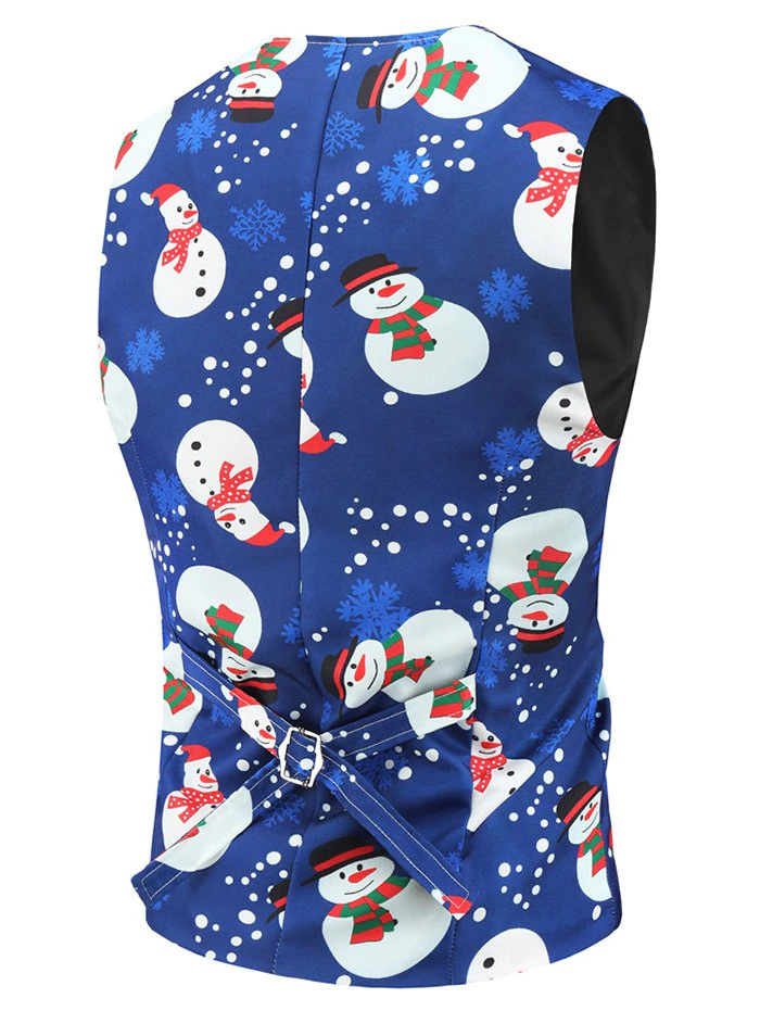 Snowman Snowflake Pattern Button Waistcoat