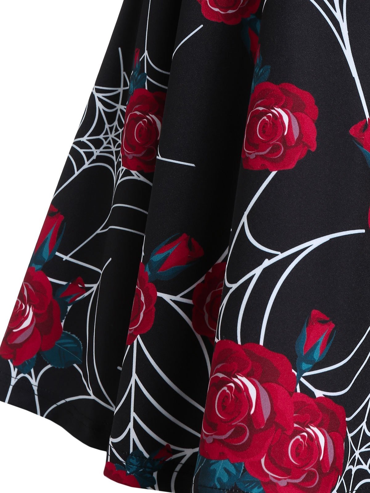 Flower Spider Web Print Square Neck Dress