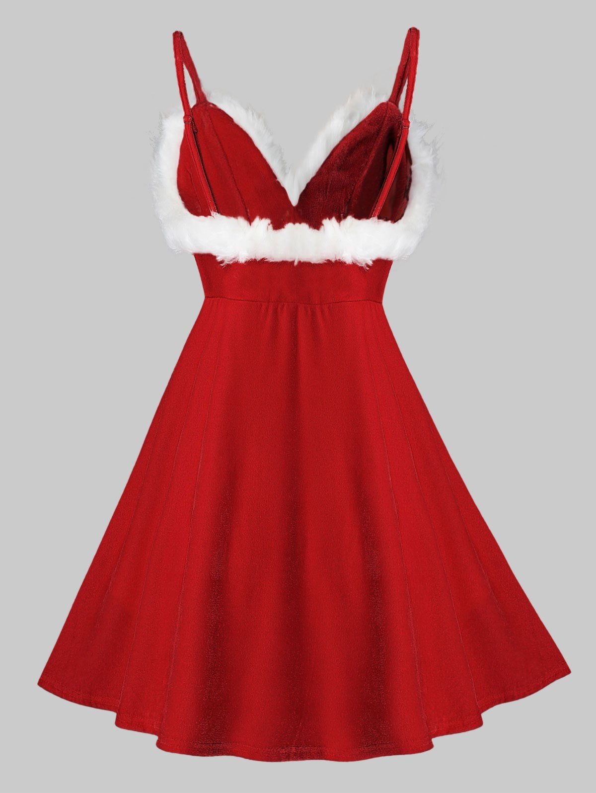 Plus Size Faux Fur Velvet Babydoll Set