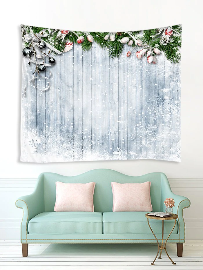 Christmas Snowflake Wooden Printed Tapestry