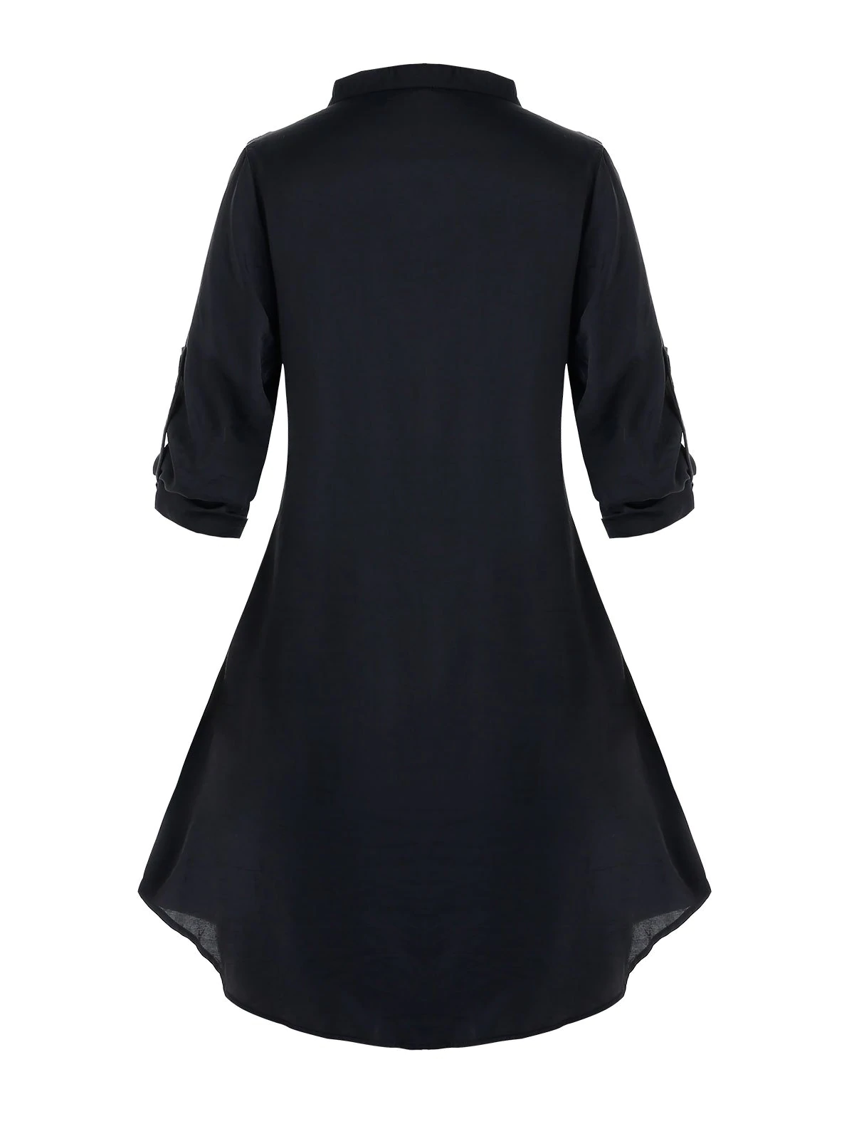 Plus Size Ruched Roll Up Sleeve Blouse