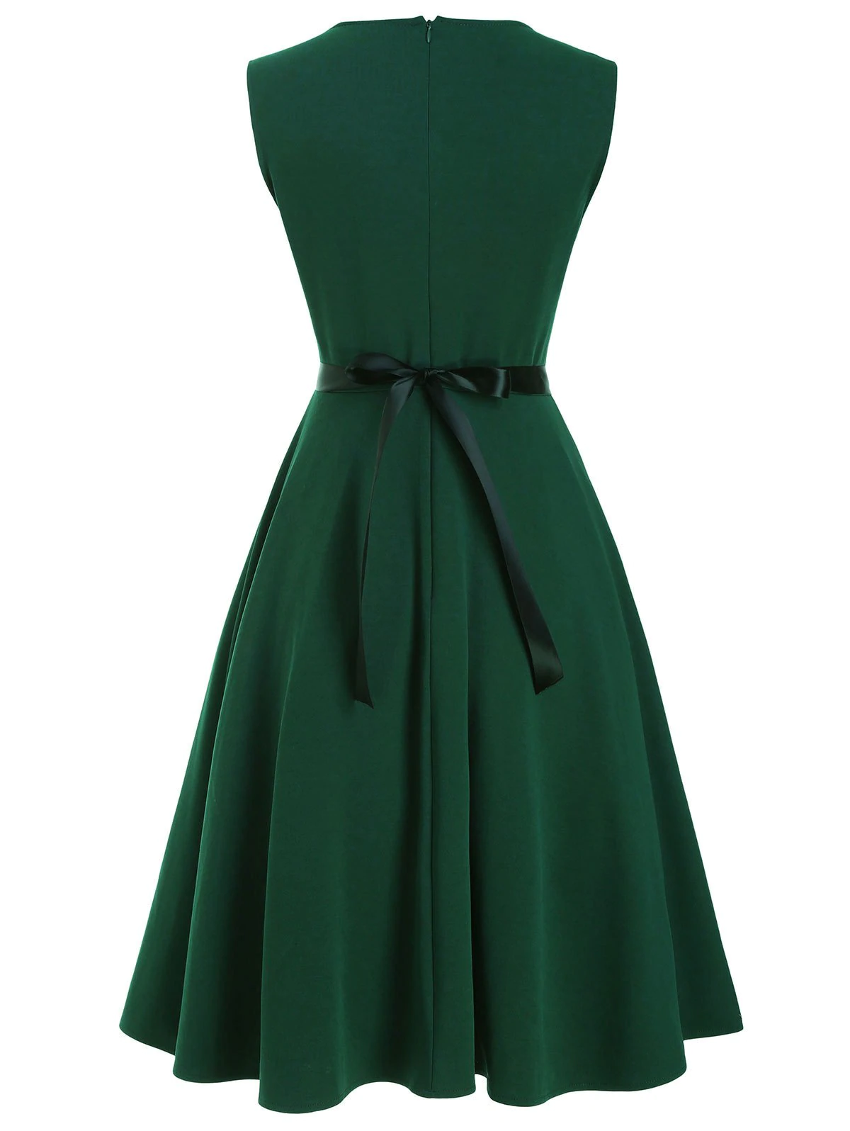 Christmas Dog Print Split Front Sleeveless Dress